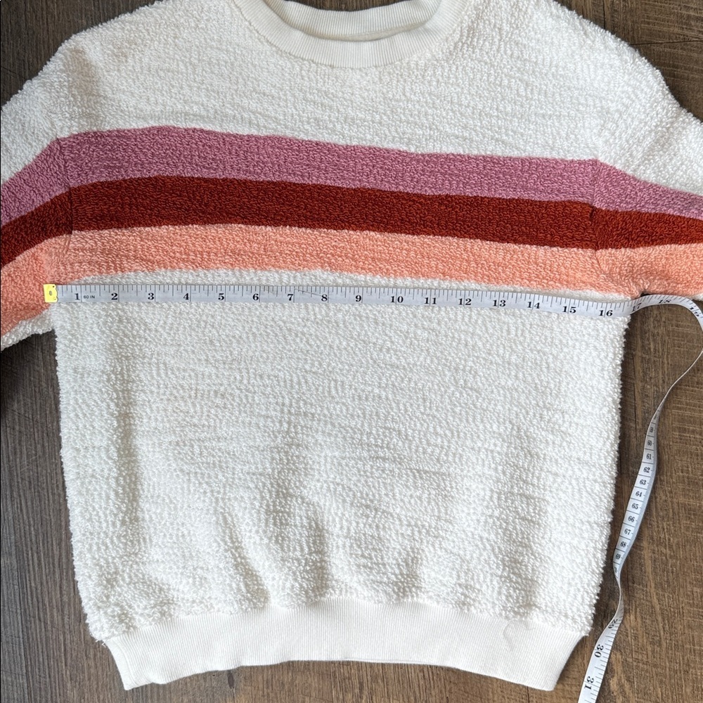 Faherty Women’s Vista Stripe French Terry Pullover Sweatshirt Size X-Small - Picture 7 of 10